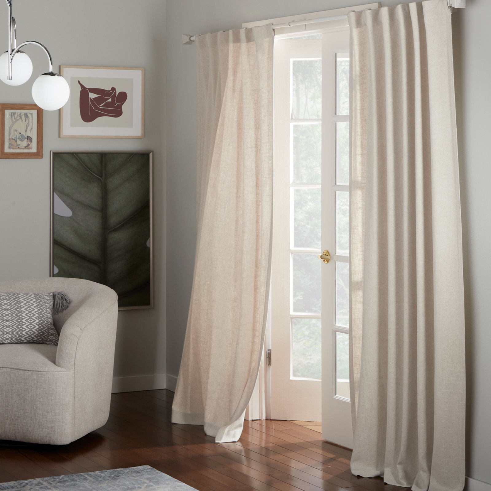Vincenzo Semi-Sheer Curtain Panel, 54" W x 84" L