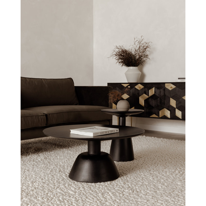 Nels Solid Wood Coffee Table, Black