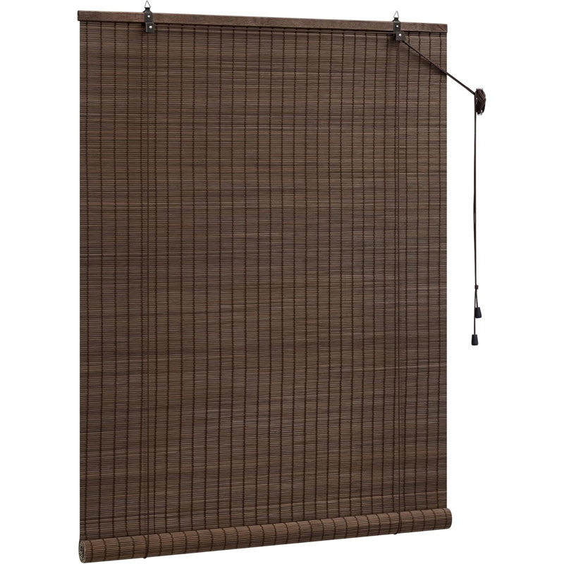 Bamboo Roll-Up Shade, Dark Brown, 60cm W x 220cm L