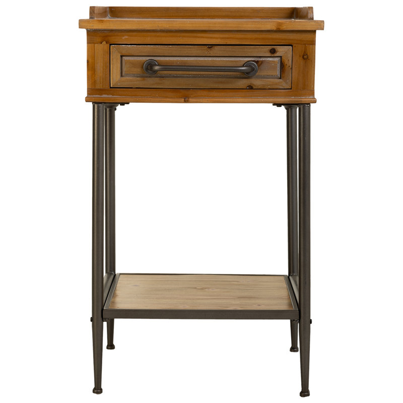 Alom 50cm W Solid + Manufactured Wood Bedside Table