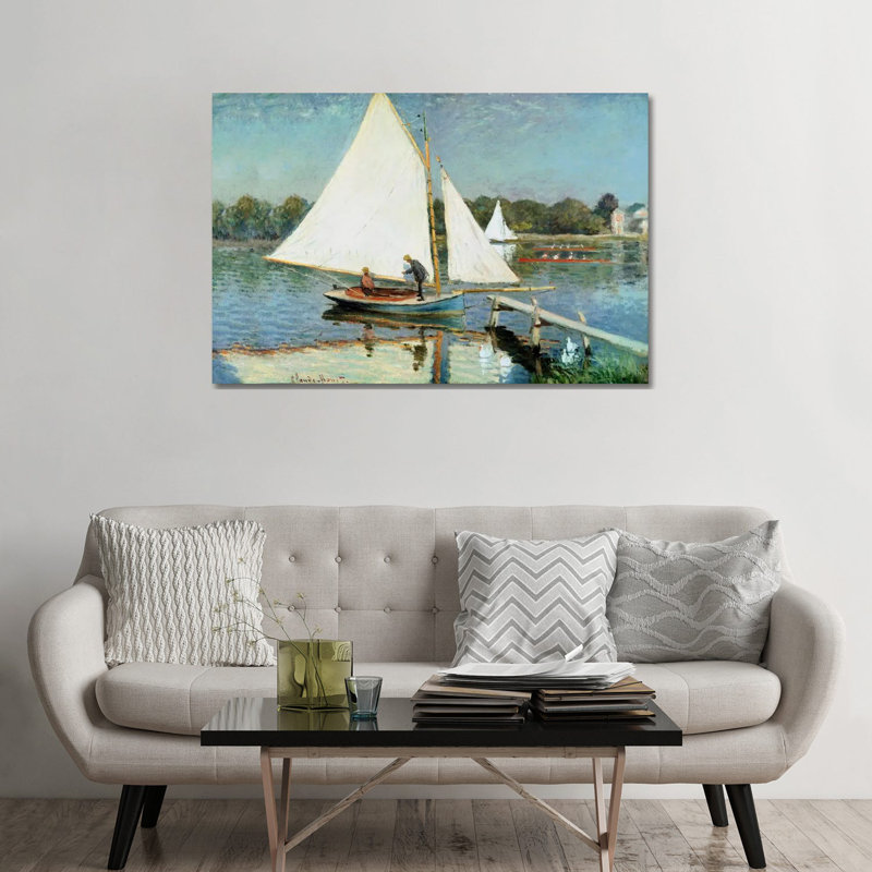 Voile à Argenteuil, vers 1874 - Giclée sur toile tendue avec châssis, H 32 po x l 48 po