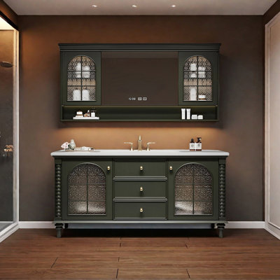 American retro-style smart bathroom cabinet