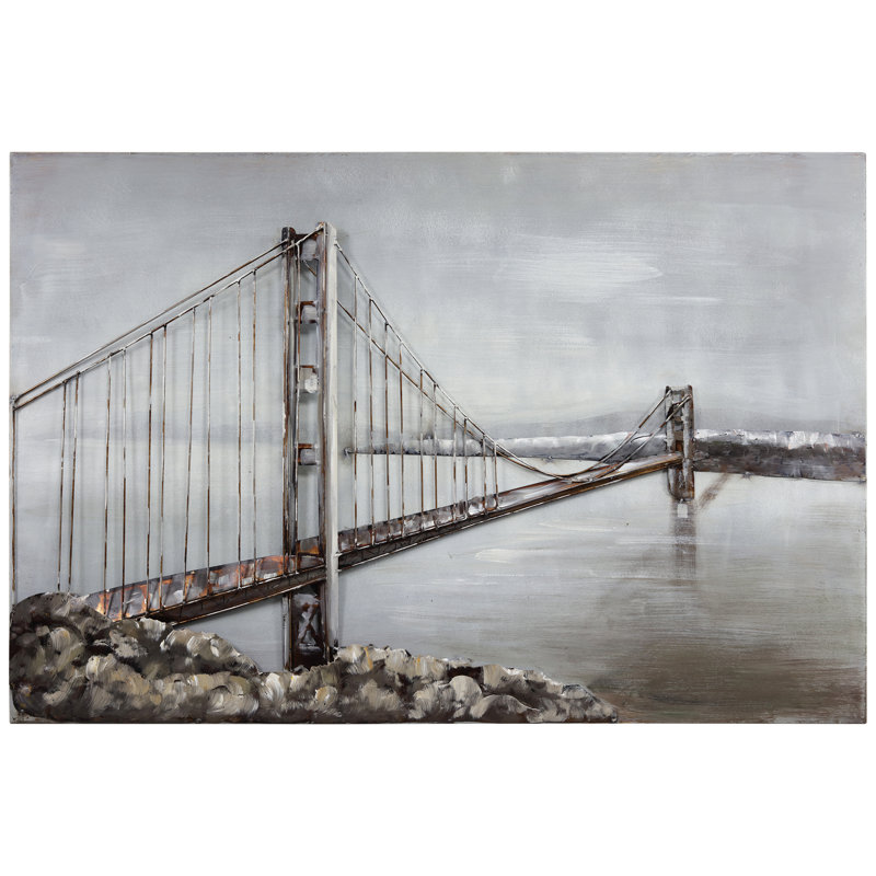 «Bridge», art mural 3D peint à la main sur fer