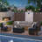 7 Pieces Outdoor Patio Furniture Set, With Cushions And Glass Coffee Table, Pe Rattan Outdoor Wicker Sectional Furniture Sofa Set, For Garden, Balcony, Porch-63604399