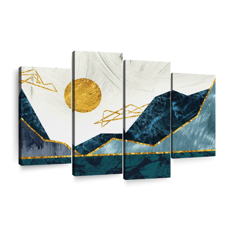 «Sunny Abstract Mountains», reproduction sur toile, H 48 po x l 75 po