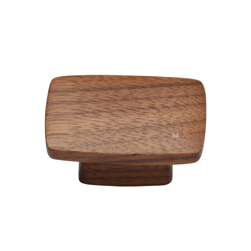 2" Length Rectangle Knob, 2" , Walnut
