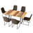 6 - Person Kitchen Dining Set, 47'' to 62'' Extendable Dining Table with 32.8"H Upholstered Dining Chairs, Space-saving Long Dining Table Furniture for 6 Person-124944368