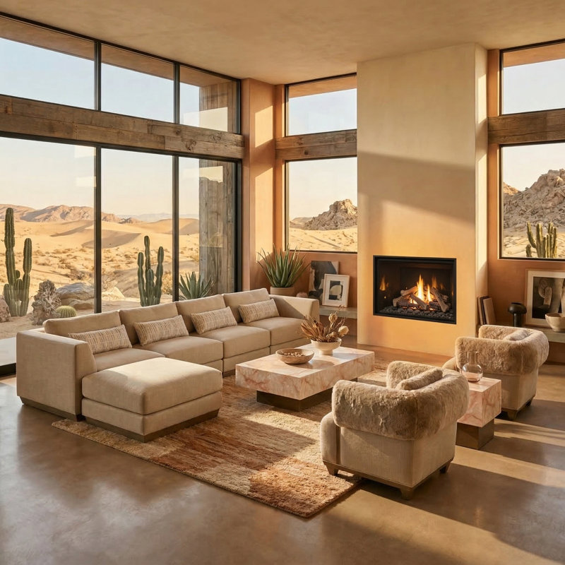 Portrait 5-Piece Sectional - Toffee/Sienna Brown