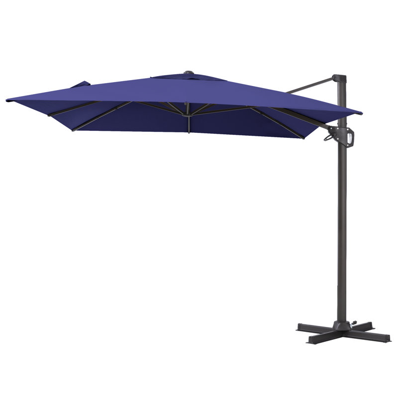 Parasol rectangulaire en porte-à-faux 128 po x 104 po, base lestée non inclus, Marine