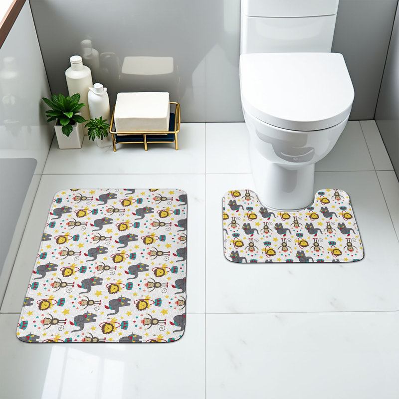  Multicolore ensemble de tapis de salle de bain circus 2 pièces