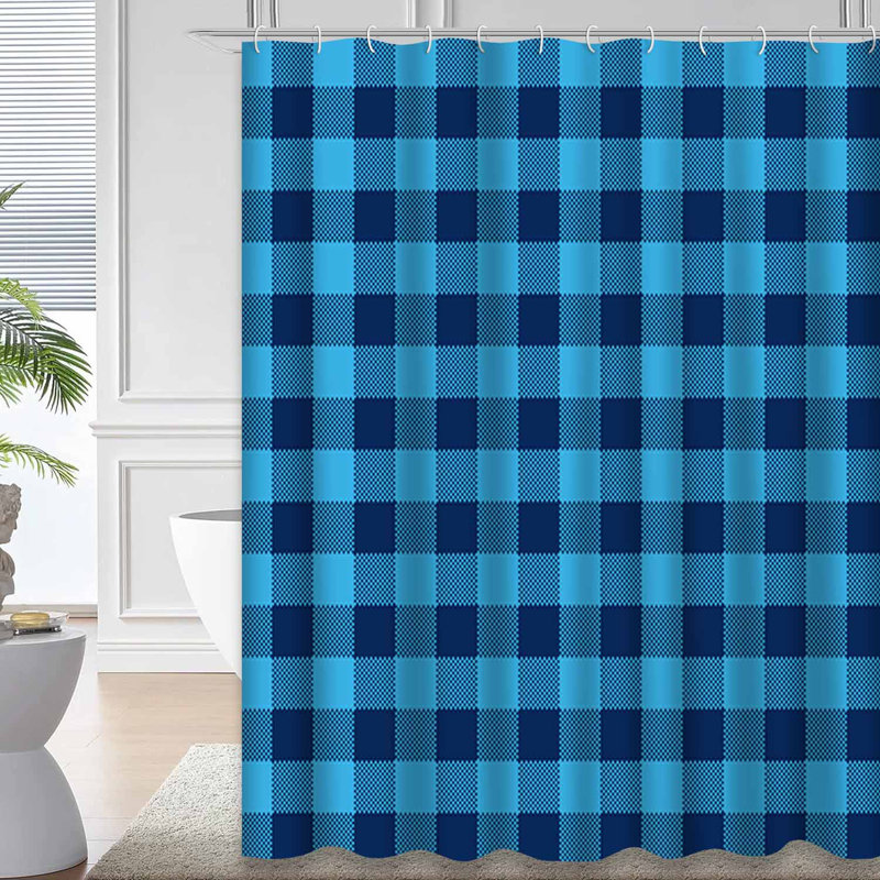 Rideau de douche Tartan, L 72 po x l 84 po
