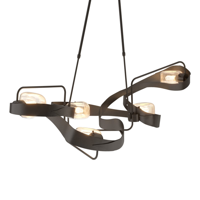 Graffiti 5 - Light Unique/Statement Modern Linear Chandelier, 25" - 35.8", Oil Rubbed Bronze