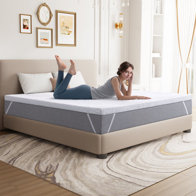7cm Medium Feeling Memory Foam Mattress Topper Infused With Gel For Comfort Sleep