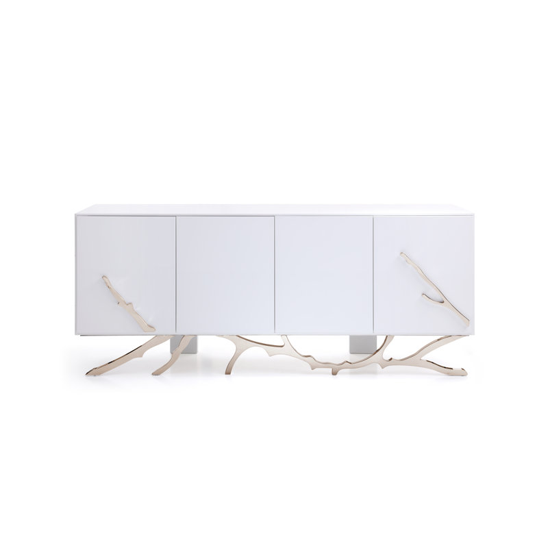 Anfriede 79'' Sideboard, White/Champagne Gold