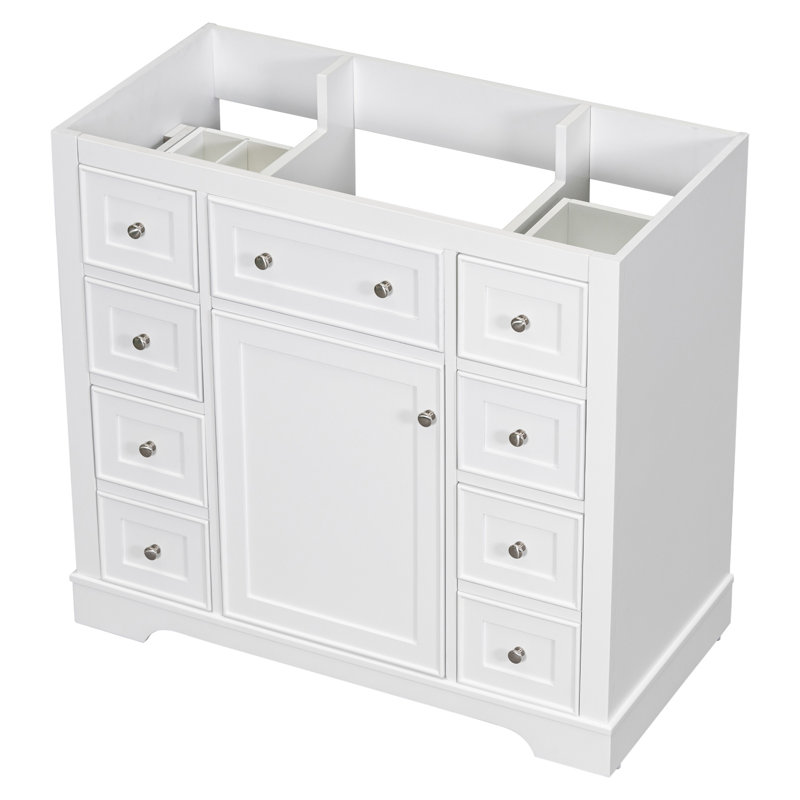 Meuble-lavabo 36 po sans lavabo, base d'armoire de salle de bain seulement, Blanc