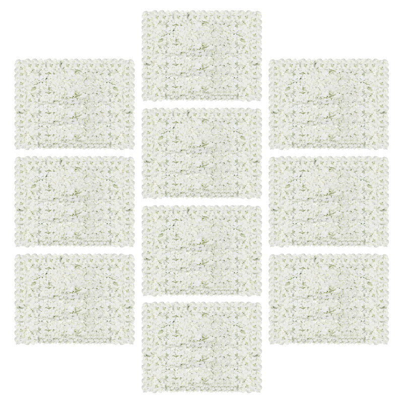 Panneau mural de mariage avec fleur artificielle, Blanc