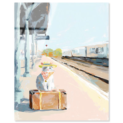 Traveling Cat Pets Art Acrylic Print by Art Remedy