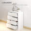 HOMCOM Modern Dresser 4 Drawers for Bedroom 60 x 40 x 85cm White