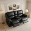 Causeuse inclinable avec console centrale 73,2 po en similicuir respirant-116984913