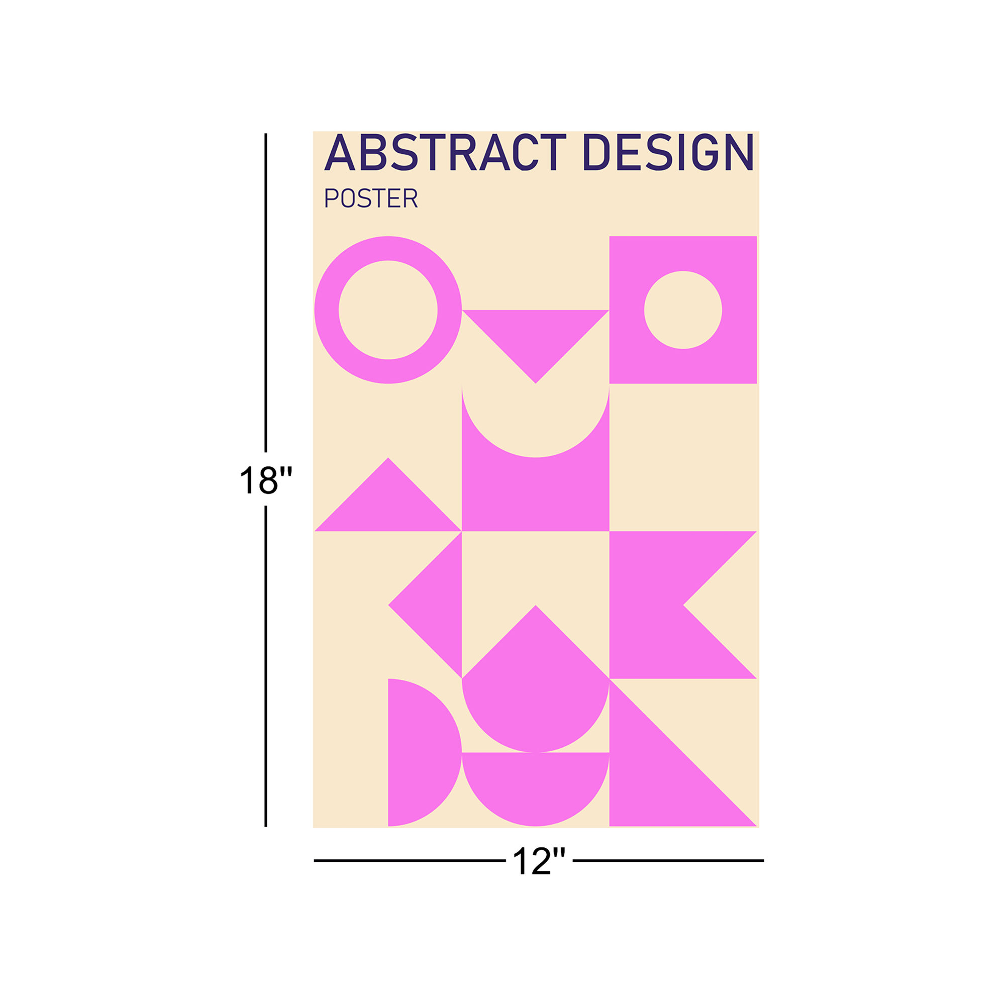 "Bauhaus Poster" by Rudzhan Nagiev Machine-Made Print, Black Floater Framed, 18" H x 12" W, No