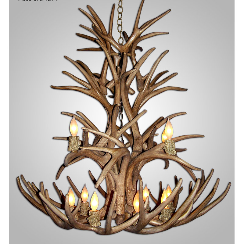Lustre géométrique 12 lumières unique/statement Murdoch, Pas d'abat-jour, Brun