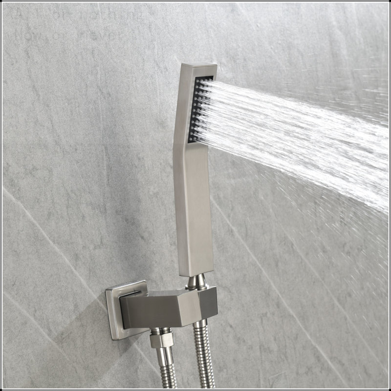 Handheld Shower Head with 59-inch Shower Hose and Adjustable Shower Bracket, Brushed Nickel