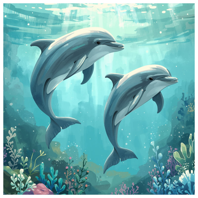 Tapis de bain Dolphins, L 24 po x L 17 po