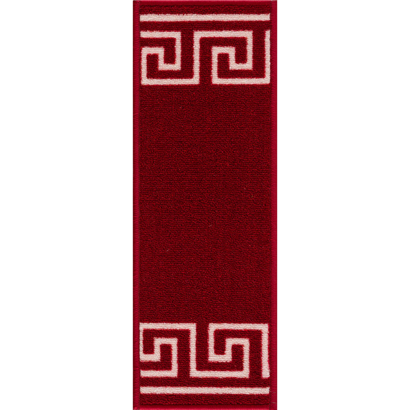 Tapis d'escalier antidérapant Ubaid, 7, Bourgogne / rouge