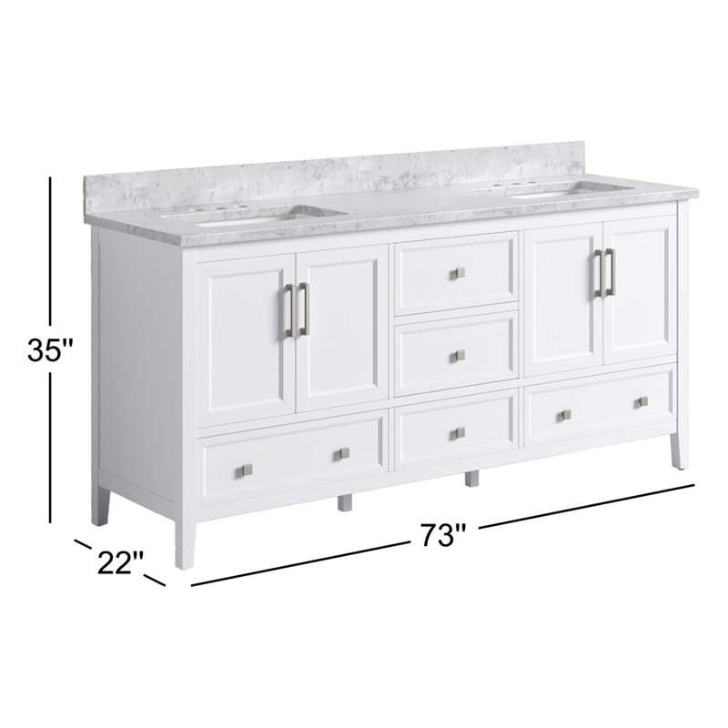 Everette 73'' W Vanity, White