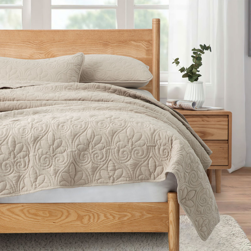 Ensemble de couvre-lit réversible en microfibre, Couvre-lit pour lit simple + une taie d'oreiller s, Kaki