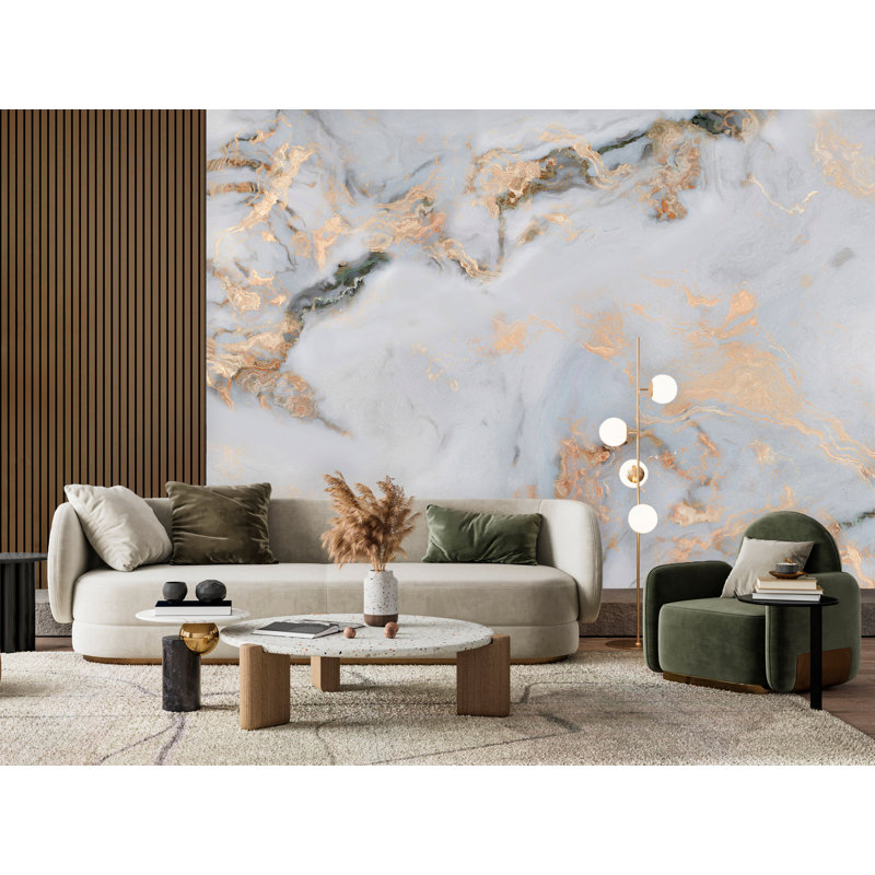 Non-Pasted Abstract and Marble Wallpaper Roll, 68.9" L x 98.4" W