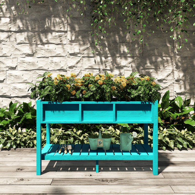 Lit surélevé surélevé pour jardin, Cyan
