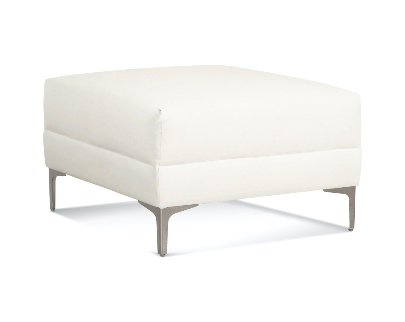 Alexa Upholstered Ottoman, Elite Ivory 100% Polyester