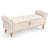 51” Storage Benches, End Of Bed Bench With Button-Tufted Large Upholstered Storage Ottoman Linen Window Bench With Storage Shoe Cabinet Bench, For Bedroom, Entryway, Closet, Beige