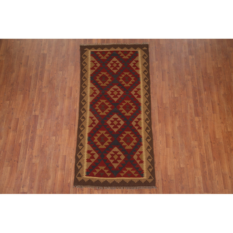 Geometric Kilim Oriental Runner Rug 3x7