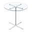 Ensemble de table de bar moderne avec dessus en verre et tabourets pivotants réglables-560212443