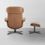 Fauteuil inclinable et pivotant en cuir véritable-1105981789