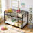 Metal Bunk Bed, Low Bunk Bed with Ladder-2093228739-2093228766