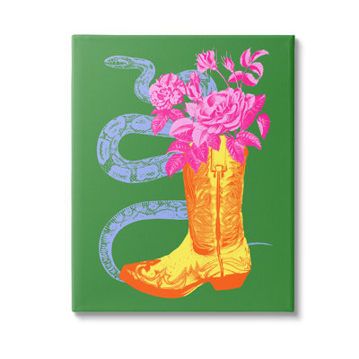 "Snake & Boot Bouquet", art mural par Victoria Barnes