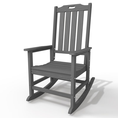 Chaise berçante grise en PEHD Adirondack