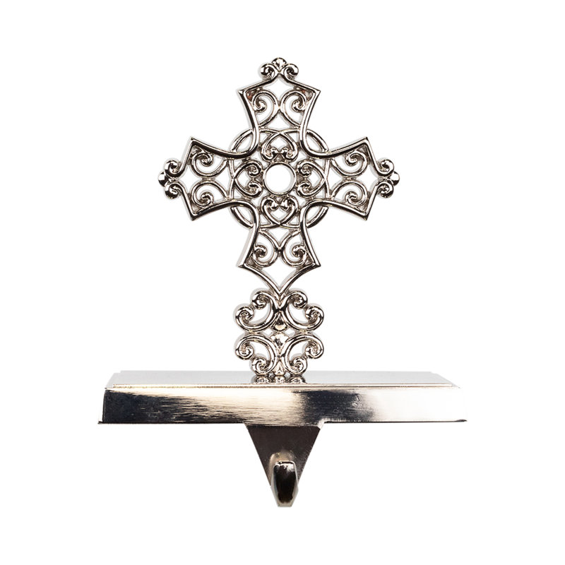 Filigree Cross Christmas Stocking Holder - 5"
