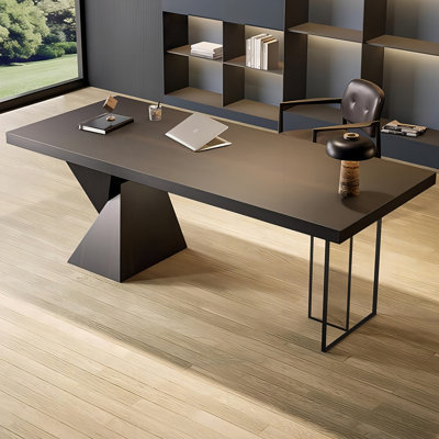 Bureau rectangulaire en bois fumé Minimalist