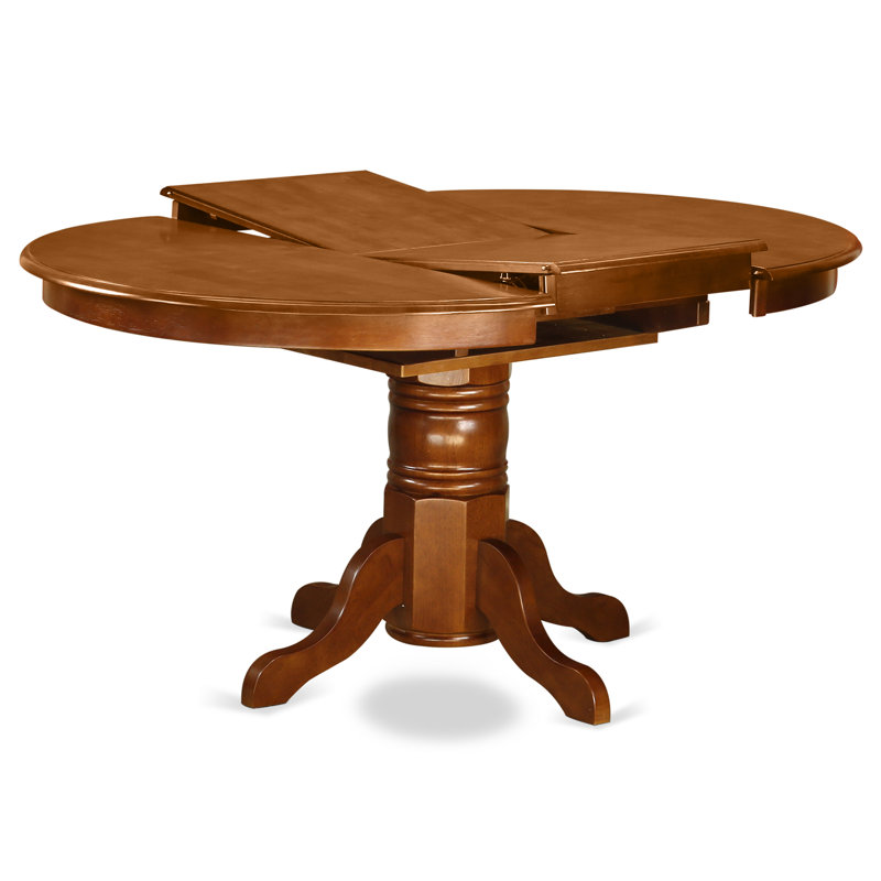 5 Piece Dining Set Includes an Oval Dining Room Table with Butterfly Leaf and 4 Linen Fabric Upholstered Kitchen Chairs, 42x60 Inch, Saddle Brown