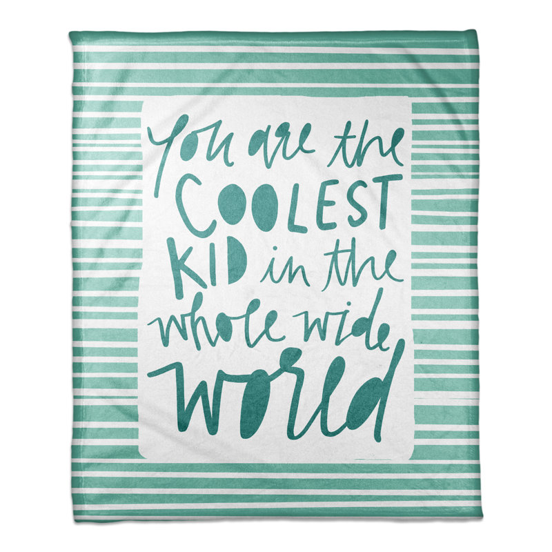 Cool Kid Hand Woven Throw Blanket, Teal