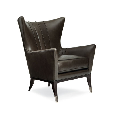 Caracole Upholstery Leather Wingback Chair