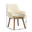 Fauteuil en tissu brun clair - Finition des pieds bruns et rembourrage de siège contemporain avec rembourrage supplémentaire