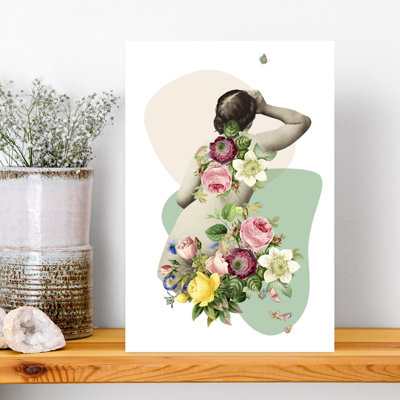 Ethereal Floral Back Classic Delicate Dreamy Butterfly Rose Flower Spring Wall Art