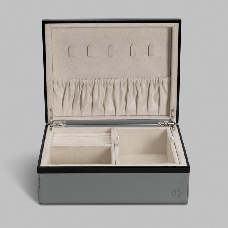 Lavelle Jewelry Box, 2.7" H x 5.9" W x 7.8" D, Gray