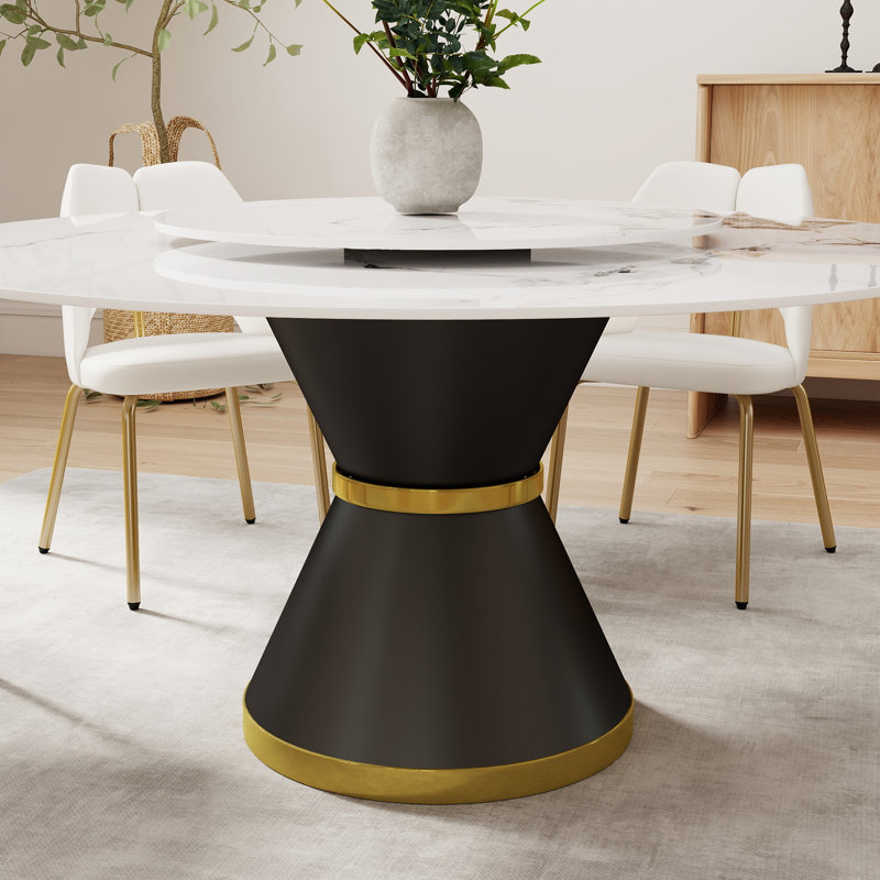 Table de salle à manger Ryding, H 29,5 po x L 53 po x l 53 po, Patek blanc