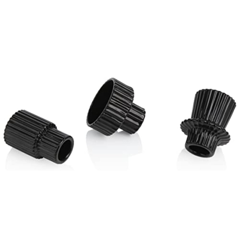 Taper Glass Candlestick Holders Tealight Candle Holders For Table Centerpieces, Wedding Decor And Dinner Party (3 Pcs, Black)